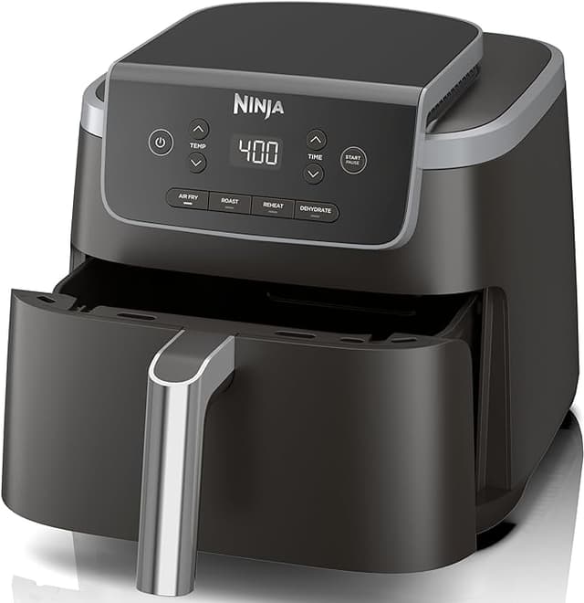 Ninja Air Fryer Pro 4 en 1 con capacidad de 5 cuartos de galón, freír al aire, asar, recalentar, deshidratar, tecnología Air Crisp con 400F para resultados calientes y crujientes en solo minutos, - Slide 0