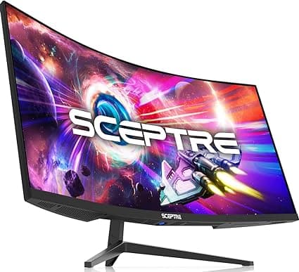 Sceptre Monitor WQHD ultraancho curvo de 34 pulgadas 3440 x 1440 R1500 hasta 165Hz DisplayPort x2 99% sRGB 1 ms imagen por imagen, negro máquina 2023 - Slide 0