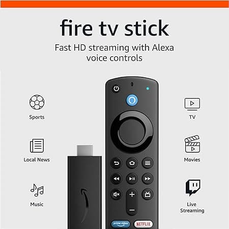 Amazon Fire TV Stick, HD, calidad nítida de imagen, streaming rápido, TV en vivo y gratuita, control remoto por voz Alexa que controla la televisión - Slide 0